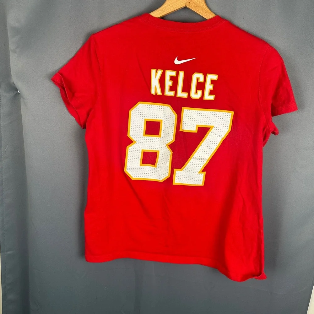 Nike Kansas City Chiefs Travis Kelce 87 Super Bowl LVII Red T-Shirt Mens Large